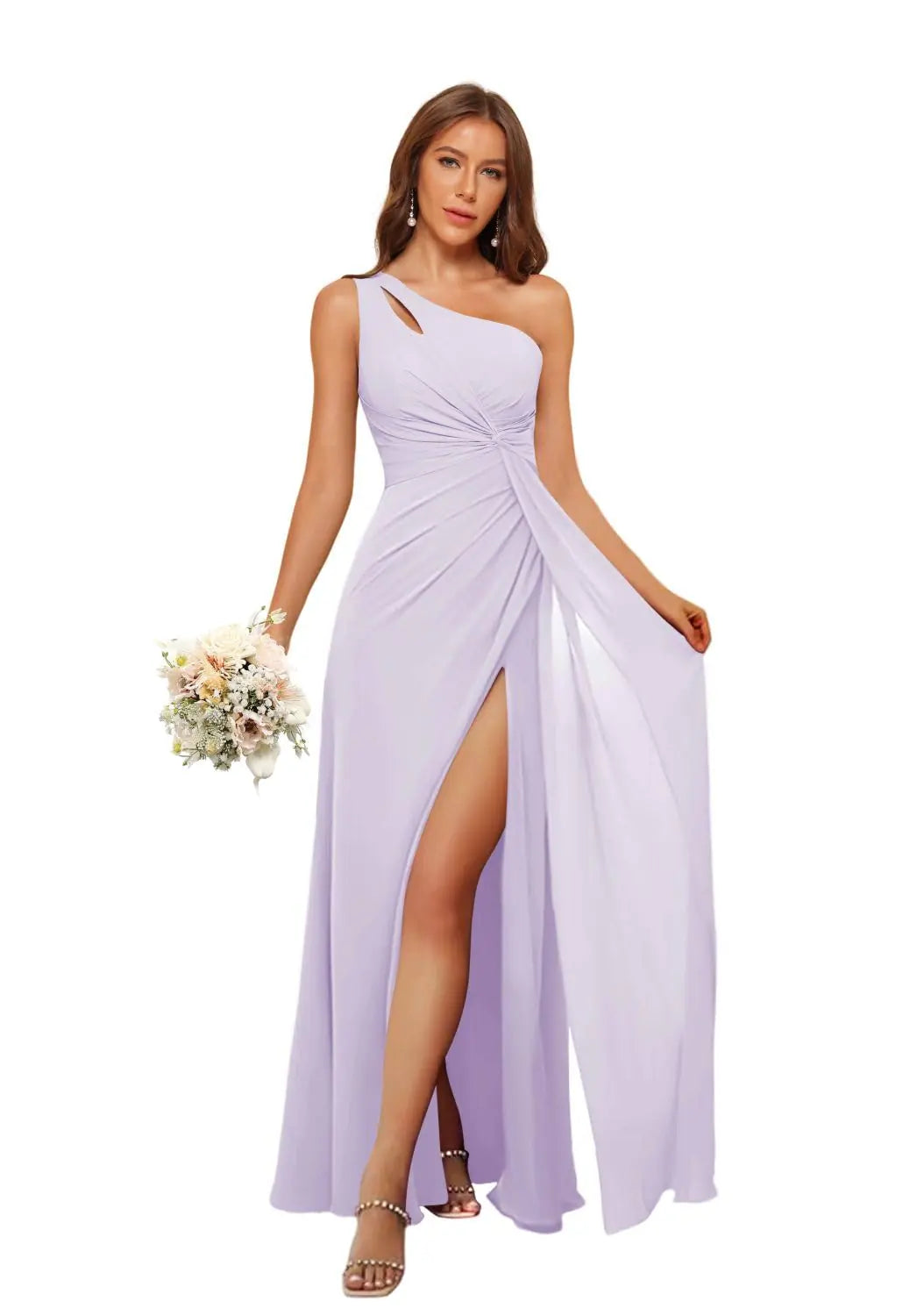 resses A-Line Chiffon Long Formal Dress