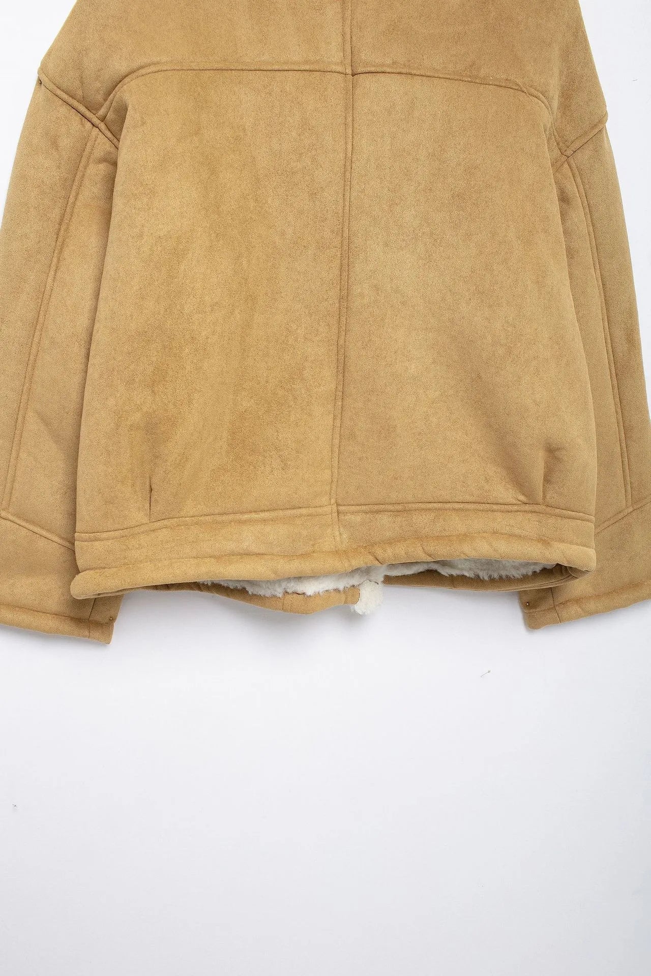 Loose And Warm Vintage Lamb Wool Khaki Coat