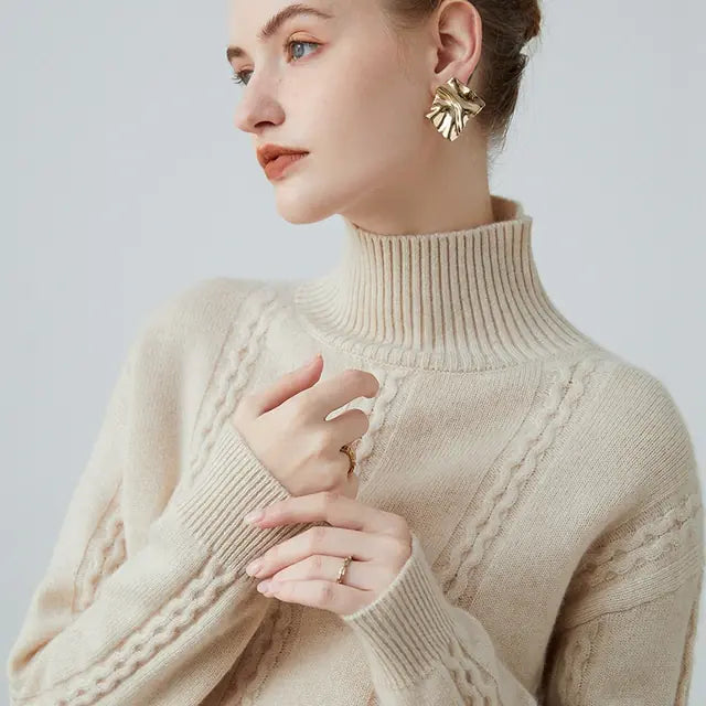 Thickened Women's 100% Pure Cashmere Knitted Sweater