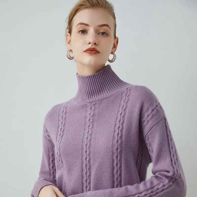 Thickened Women's 100% Pure Cashmere Knitted Sweater
