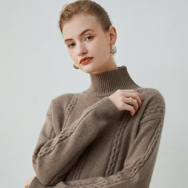 Thickened Women's 100% Pure Cashmere Knitted Sweater