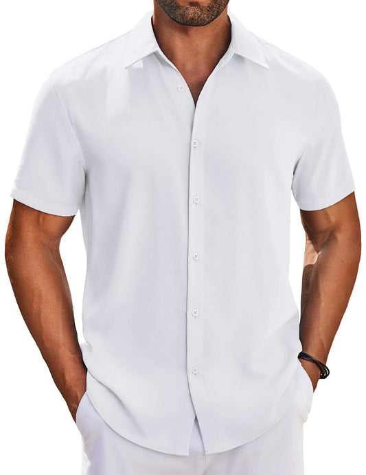 Mens Short Sleeve Summer Wedding Shirts