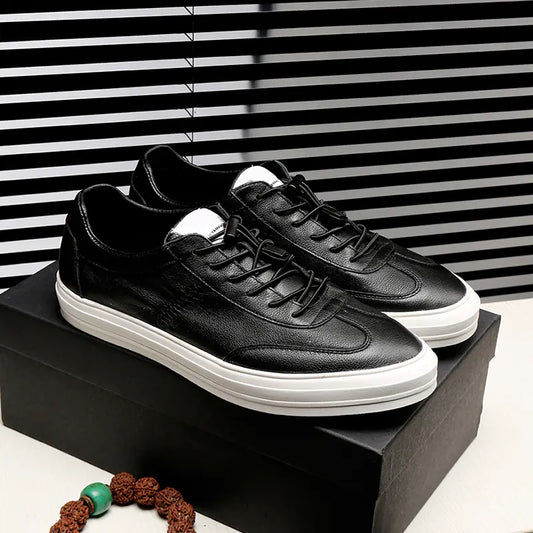 Black  Leather Fashion  Casual Shoes