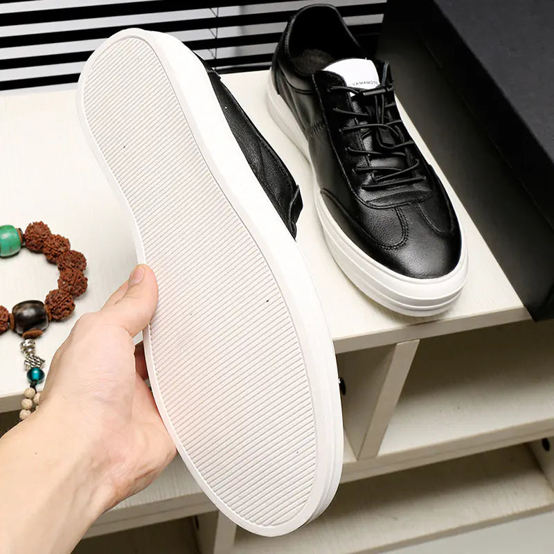 Black  Leather Fashion  Casual Shoes