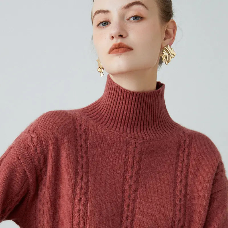 Thickened Women's 100% Pure Cashmere Knitted Sweater