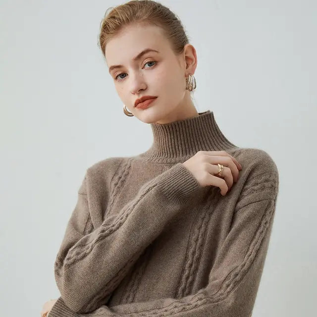 Thickened Women's 100% Pure Cashmere Knitted Sweater