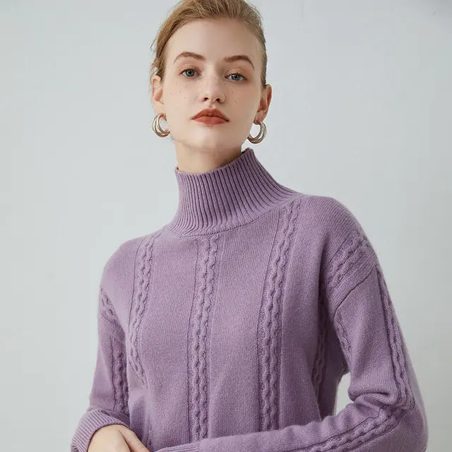 Thickened Women's 100% Pure Cashmere Knitted Sweater
